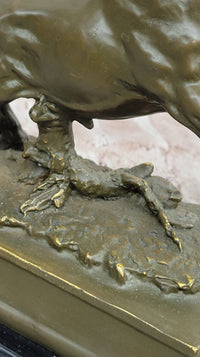 Charging Rearing Bull Bronze Sculpture Signed Milo