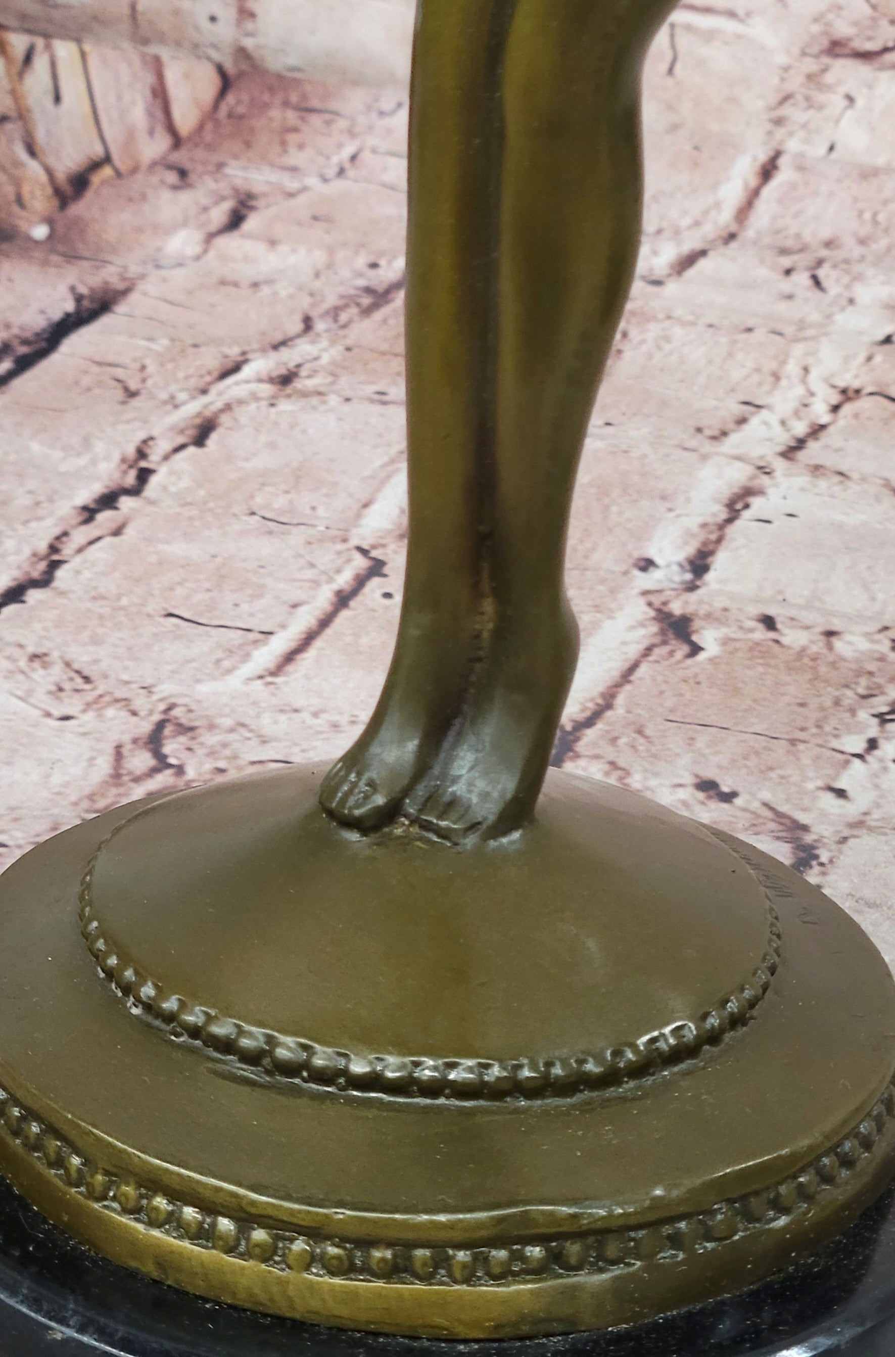 Genuine Bronze Sculpture Statue Woman Marble Deco Angel Rare Decor Artwork