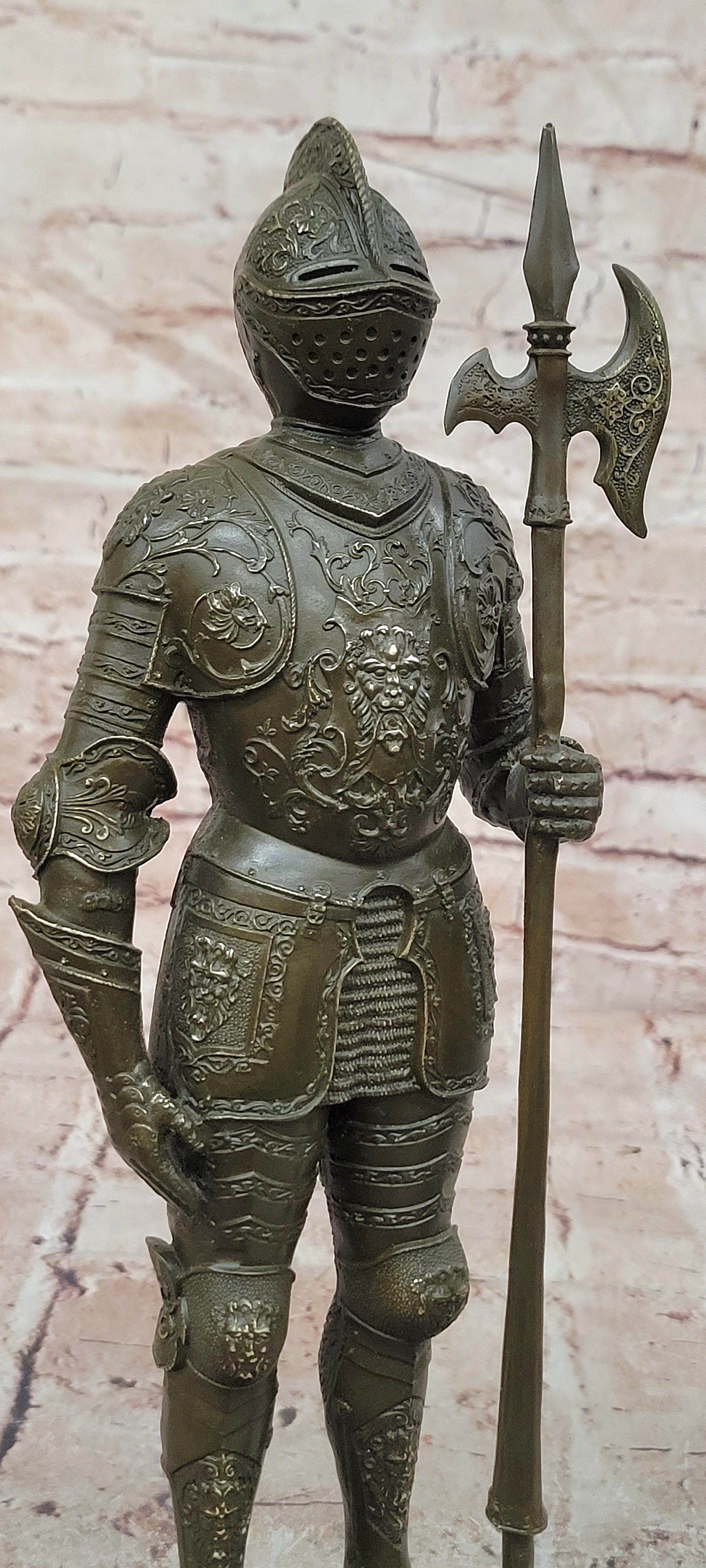 Limited Edition Kamiko Bronze Sculpture Tabletop Statue Knight Medieval Warrior