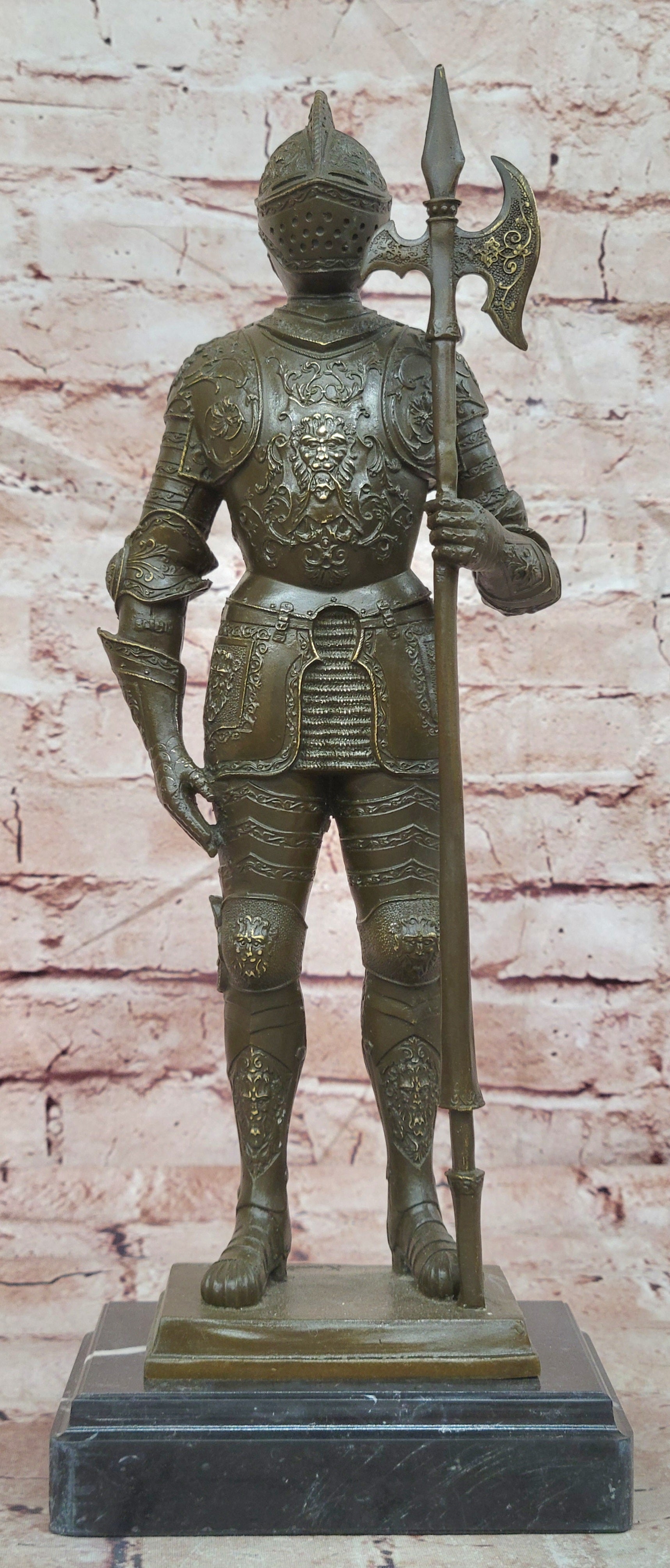 Limited Edition Kamiko Bronze Sculpture Tabletop Statue Knight Medieval Warrior