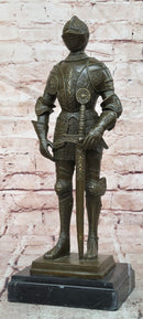 Limited Edition Bronze Medieval Knight Sculpture by Kamiko W/ Long Sword Armor