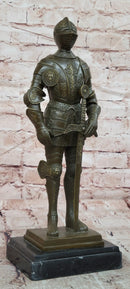 Limited Edition Bronze Medieval Knight Sculpture by Kamiko W/ Long Sword Armor
