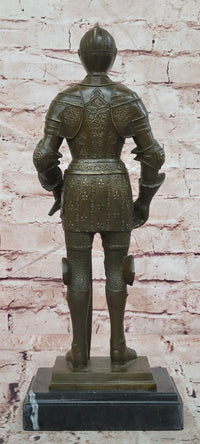 Limited Edition Bronze Medieval Knight Sculpture by Kamiko W/ Long Sword Armor