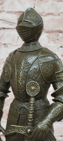 Limited Edition Bronze Medieval Knight Sculpture by Kamiko W/ Long Sword Armor