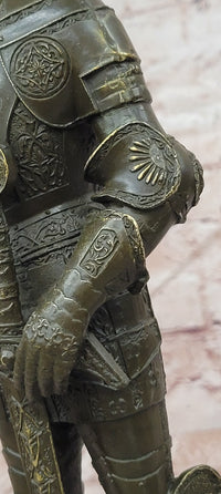 Limited Edition Bronze Medieval Knight Sculpture by Kamiko W/ Long Sword Armor