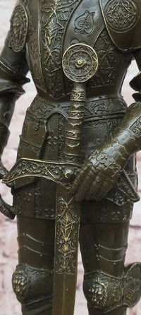 Limited Edition Bronze Medieval Knight Sculpture by Kamiko W/ Long Sword Armor