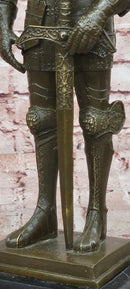 Limited Edition Bronze Medieval Knight Sculpture by Kamiko W/ Long Sword Armor