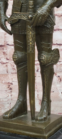 Limited Edition Bronze Medieval Knight Sculpture by Kamiko W/ Long Sword Armor
