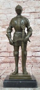 Limited Edition Bronze Medieval Knight Sculpture by Kamiko W/ Long Sword Armor