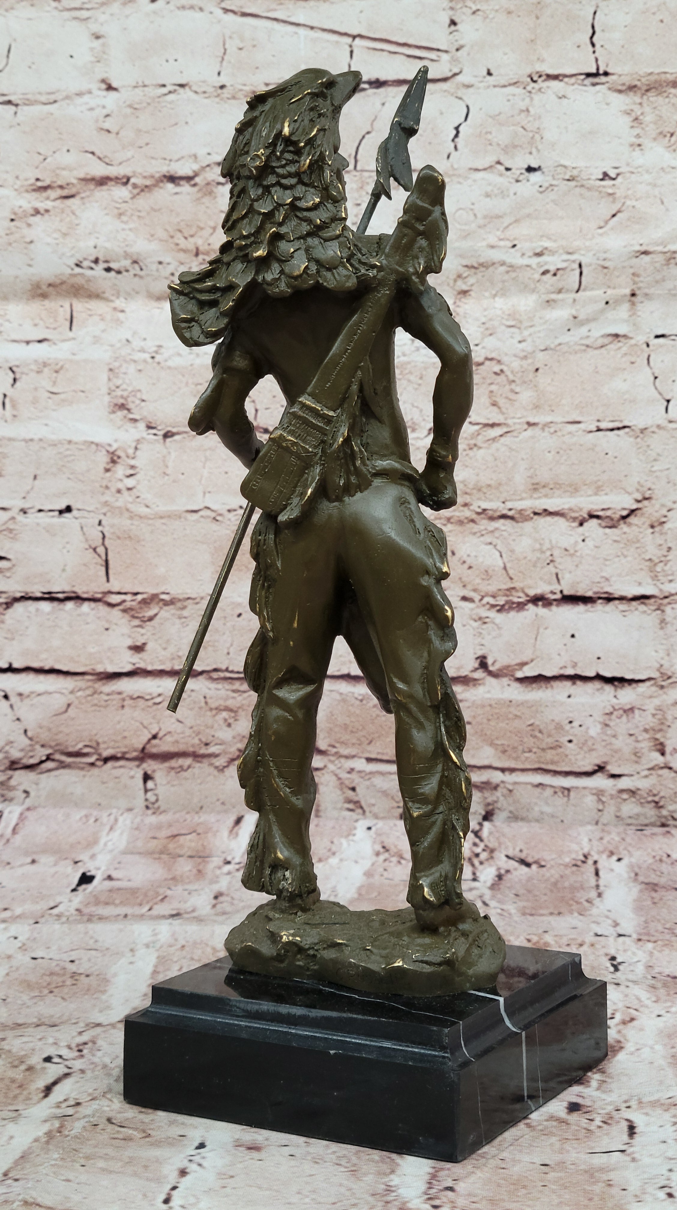 Native American Warrior Bronze - Plains Tribe Art