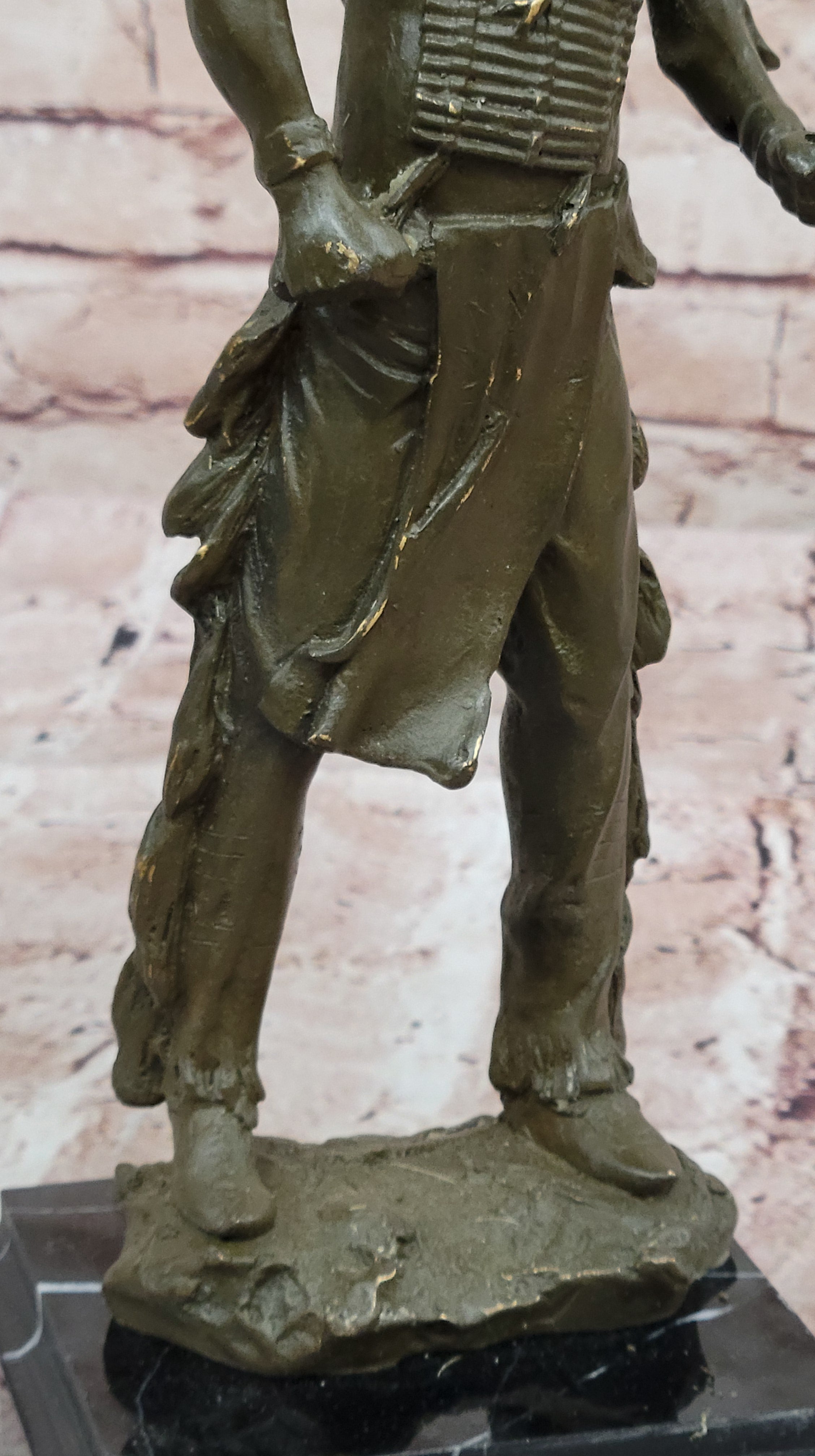 Native American Warrior Bronze - Plains Tribe Art