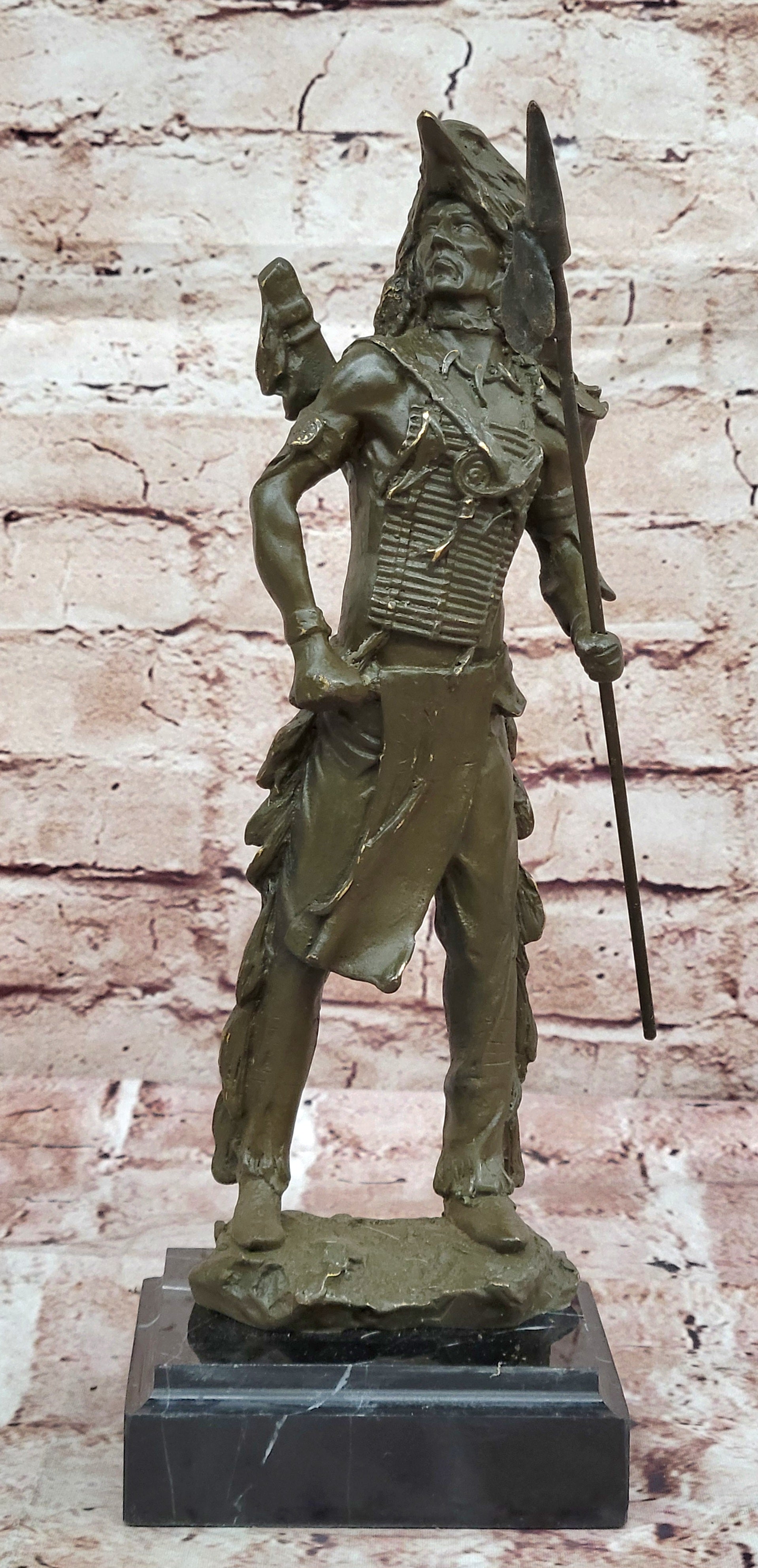 Native American Warrior Bronze - Plains Tribe Art
