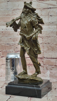 Bronze Native American Warrior with Wolf Headdress