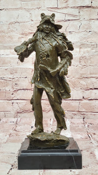 Bronze Native American Warrior with Wolf Headdress