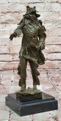 Bronze Native American Warrior with Wolf Headdress