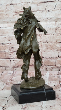 Bronze Native American Warrior with Wolf Headdress