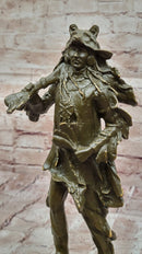 Bronze Native American Warrior with Wolf Headdress