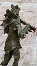 Bronze Native American Warrior with Wolf Headdress