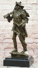 Bronze Native American Warrior with Wolf Headdress