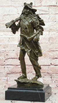 Bronze Native American Warrior with Wolf Headdress