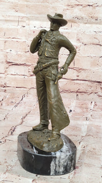 Cowboy Bronze Sculpture - Wild West Gunslinger Art