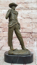 Cowboy Bronze Sculpture - Wild West Gunslinger Art