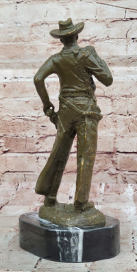 Cowboy Bronze Sculpture - Wild West Gunslinger Art