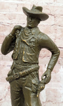 Cowboy Bronze Sculpture - Wild West Gunslinger Art
