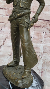 Cowboy Bronze Sculpture - Wild West Gunslinger Art