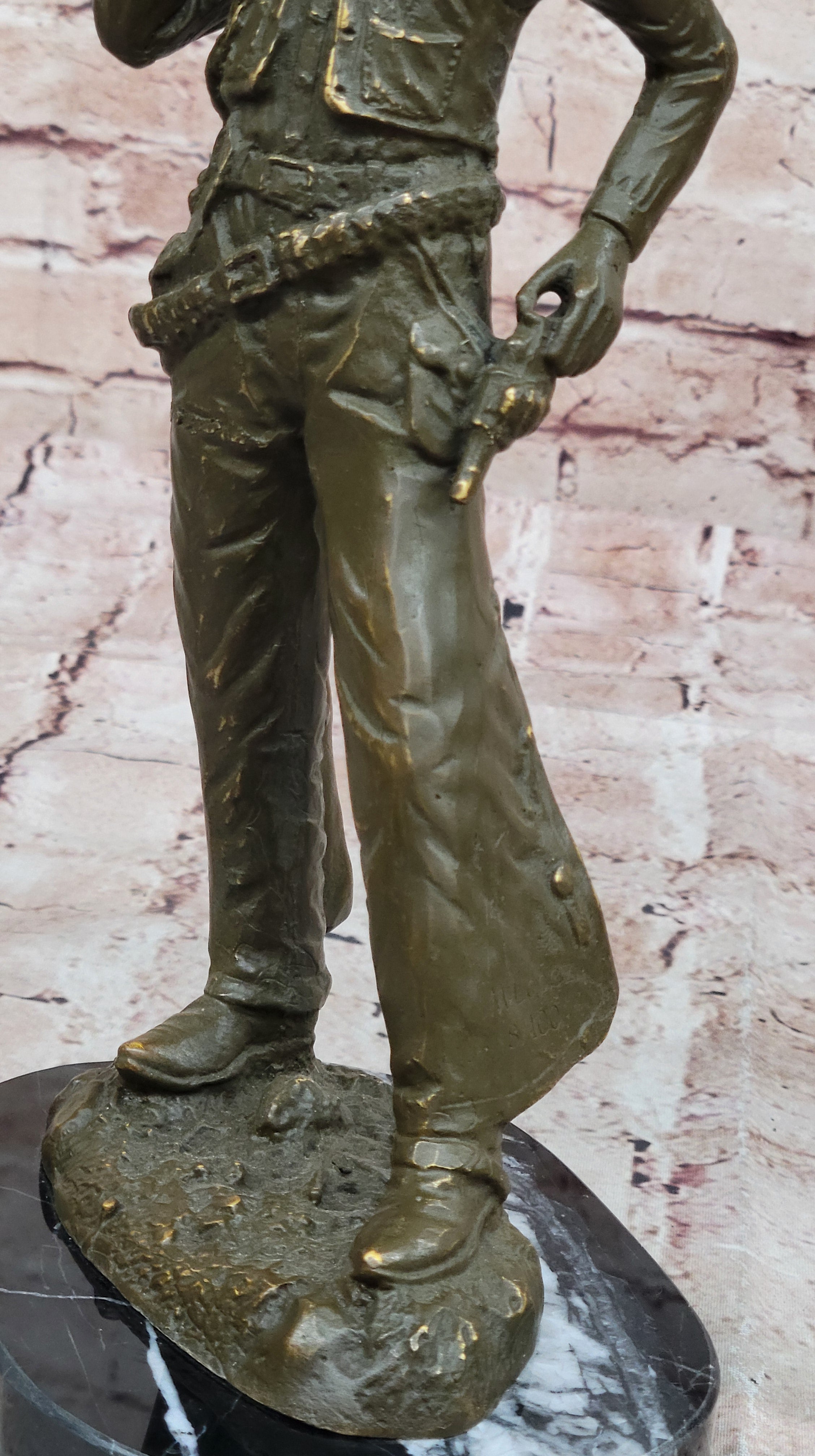 Cowboy Bronze Sculpture - Wild West Gunslinger Art