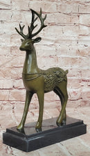 Genuine Bronze Beautiful Whitetail Stag by Bugatti Deer Statue Collectible Artwork
