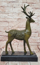 Genuine Bronze Beautiful Whitetail Stag by Bugatti Deer Statue Collectible Artwork