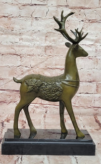 Genuine Bronze Beautiful Whitetail Stag by Bugatti Deer Statue Collectible Artwork
