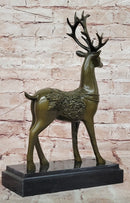 Genuine Bronze Beautiful Whitetail Stag by Bugatti Deer Statue Collectible Artwork