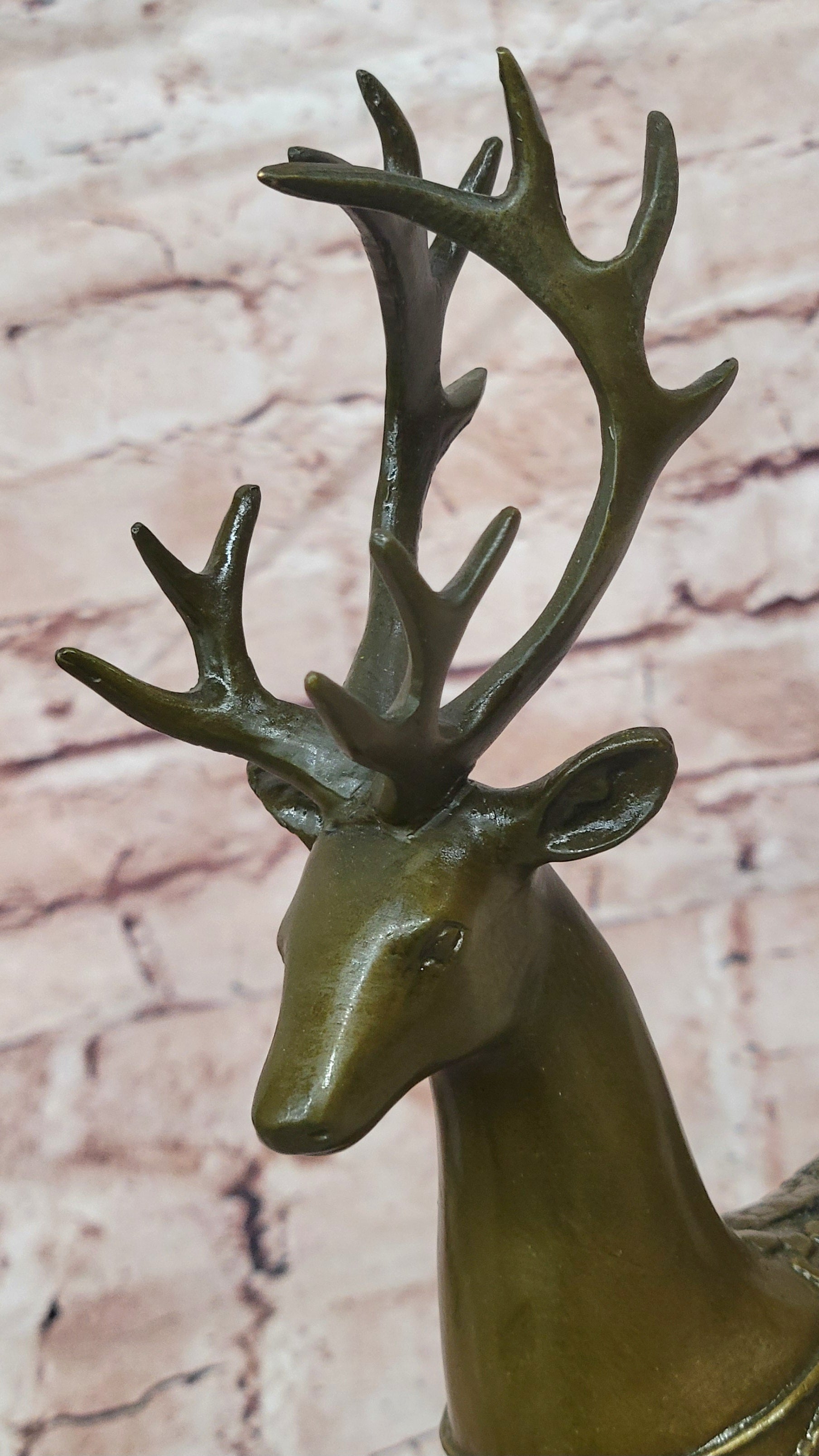 Genuine Bronze Beautiful Whitetail Stag by Bugatti Deer Statue Collectible Artwork