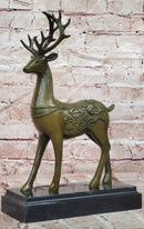 Genuine Bronze Beautiful Whitetail Stag by Bugatti Deer Statue Collectible Artwork