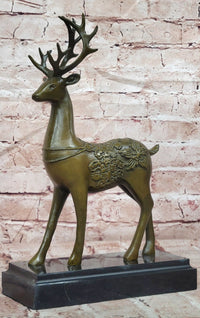 Genuine Bronze Beautiful Whitetail Stag by Bugatti Deer Statue Collectible Artwork