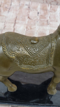 Bronze Deer with Antlers - Elegant Wildlife Sculpture