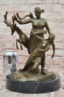 Bronze Diana Huntress and Deer Classical Mythical Sculpture