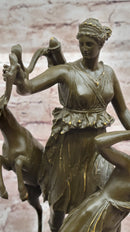 Bronze Diana Huntress and Deer Classical Mythical Sculpture