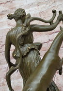 Bronze Diana Huntress and Deer Classical Mythical Sculpture