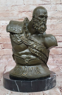 Bronze Kratos God of War Bust - Gaming Sculpture