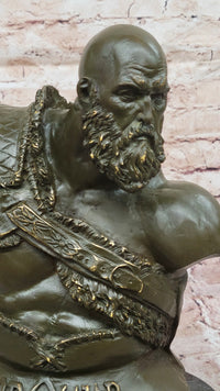 Bronze Kratos God of War Bust - Gaming Sculpture