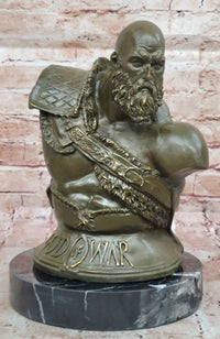 Bronze Kratos God of War Bust - Gaming Sculpture