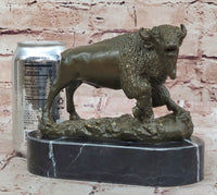 Western Bronze American Buffalo Bison Sculpture