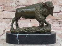 Western Bronze American Buffalo Bison Sculpture