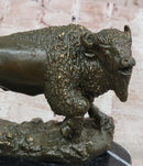 Western Bronze American Buffalo Bison Sculpture