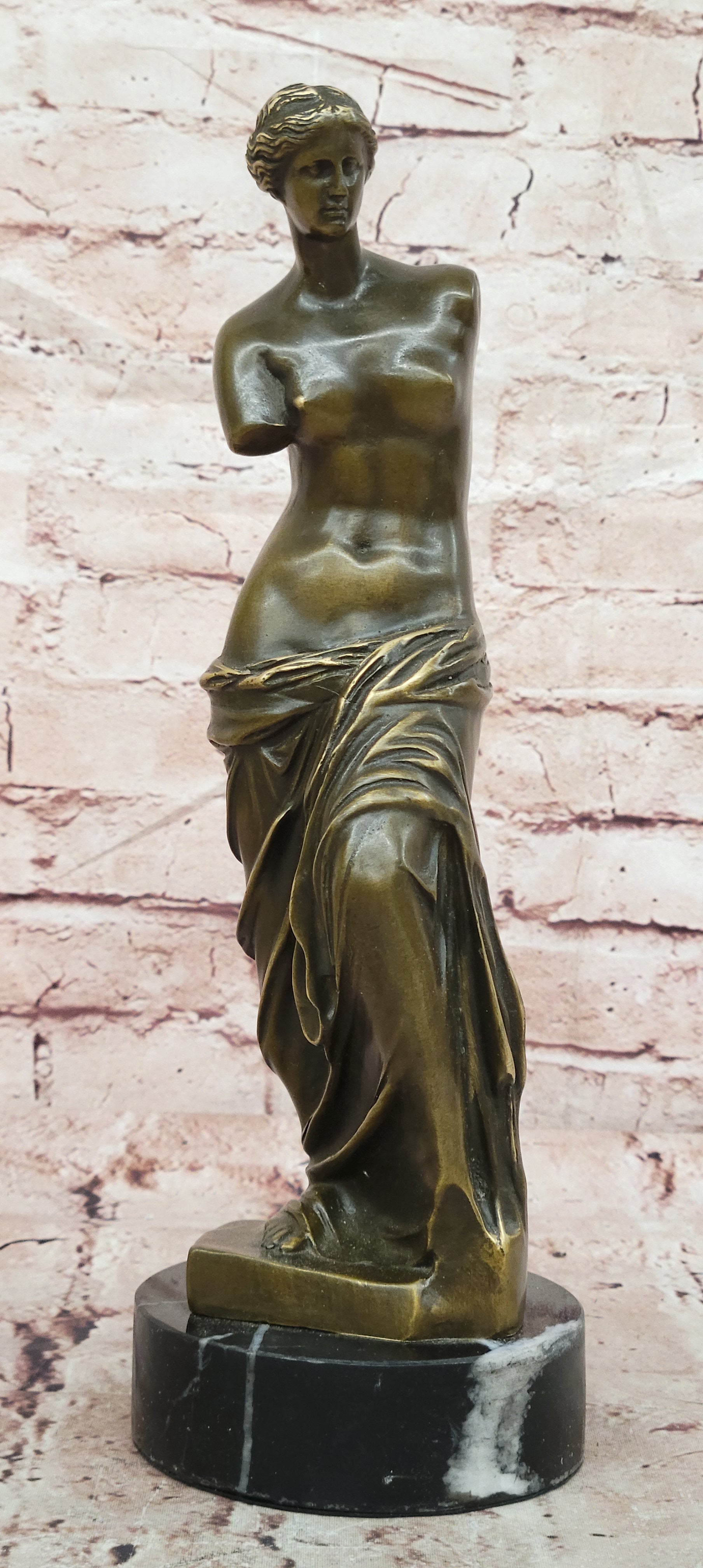 Signed Vintage Venus de Milo Bronze Sculpture Collectible Louvre Museum Artwork