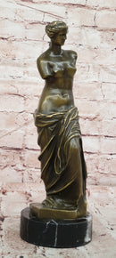 Signed Vintage Venus de Milo Bronze Sculpture Collectible Louvre Museum Artwork