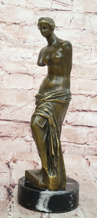 Signed Vintage Venus de Milo Bronze Sculpture Collectible Louvre Museum Artwork